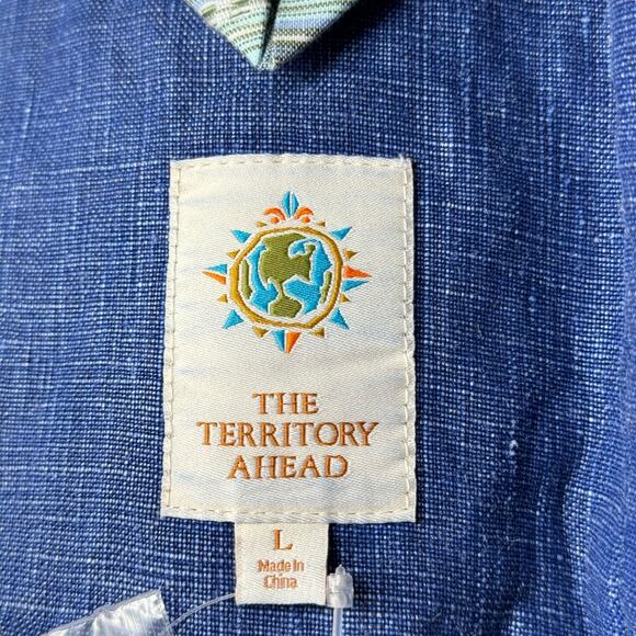 The Territory Ahead Linen Beachcomber Blazer L Mens NEW Sport Coat Blue Jacket - Picture 9 of 12